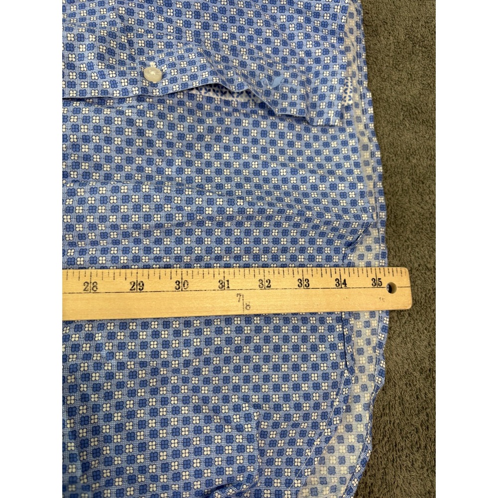 Tailorbyrd Button Down Shirt Mens 3XLT Blue Geometric Long Sleeve Cotton Casual - Picture 8 of 9